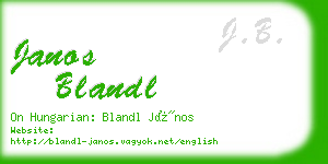 janos blandl business card